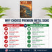 Malibu California Beach metal sign with vintage weathered-tin travel poster illustration — Malibu California Beach