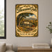 Thousand Oaks California metal sign with vintage weathered-tin travel poster illustration — Thousand Oaks California