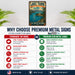 Lake Tahoe California Sierra Nevada metal sign with vintage weathered-tin travel poster illustration — Lake Tahoe California