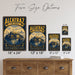 Alcatraz The Rock San Francisco metal sign with vintage weathered-tin travel poster illustration — Alcatraz The Rock San