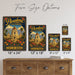 Pasadena California City of Roses metal sign with vintage weathered-tin travel poster illustration — Pasadena California