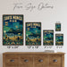 Santa Monica Pier End of Route 66 metal sign with vintage weathered-tin travel poster illustration — Santa Monica Pier End