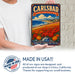 Carlsbad California Flower Capital metal sign with vintage weathered-tin travel poster illustration — Carlsbad California