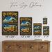 Oceanside California Pier metal sign with vintage weathered-tin travel poster illustration — Oceanside California Pier