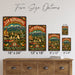 San Bernardino California Route 66 metal sign with vintage weathered-tin travel poster illustration — San Bernardino