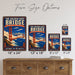The Golden Gate Bridge San Francisco metal sign with vintage weathered-tin travel poster illustration — The Golden Gate