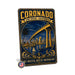 Coronado San Diego California Bay Bridge metal sign with vintage weathered-tin travel poster illustration — Coronado San