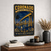 Coronado San Diego California Bay Bridge metal sign with vintage weathered-tin travel poster illustration — Coronado San