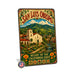 San Luis Obispo California Mission metal sign with vintage weathered-tin travel poster illustration — San Luis Obispo