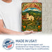 San Luis Obispo California Mission metal sign with vintage weathered-tin travel poster illustration — San Luis Obispo