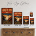 Shasta Dam California Sacramento River metal sign with vintage weathered-tin travel poster illustration — Shasta Dam