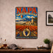 Napa California Wine Country metal sign with vintage weathered-tin travel poster illustration — Napa California Wine Country