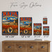 Napa California Wine Country metal sign with vintage weathered-tin travel poster illustration — Napa California Wine Country