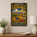 California Central Valley Breadbasket metal sign with vintage weathered-tin travel poster illustration — California Central