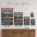 The Sacramento River California metal sign with vintage weathered-tin travel poster illustration — The Sacramento River