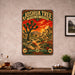 Joshua Tree National Park California metal sign with vintage weathered-tin travel poster illustration — Joshua Tree National
