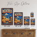 California Beaches Pacific Coast metal sign with vintage weathered-tin travel poster illustration — California Beaches