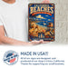 California Beaches Pacific Coast metal sign with vintage weathered-tin travel poster illustration — California Beaches