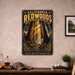 California Redwoods Ancient Forest metal sign with vintage weathered-tin travel poster illustration — California Redwoods