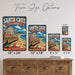 Santa Cruz California Beach Boardwalk metal sign with vintage weathered-tin travel poster illustration — Santa Cruz