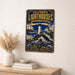 California Lighthouses Pacific Coast metal sign with vintage weathered-tin travel poster illustration — California