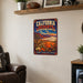 California Deserts Mojave Death Valley metal sign with vintage weathered-tin travel poster illustration — California Deserts