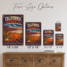 California Deserts Mojave Death Valley metal sign with vintage weathered-tin travel poster illustration — California Deserts