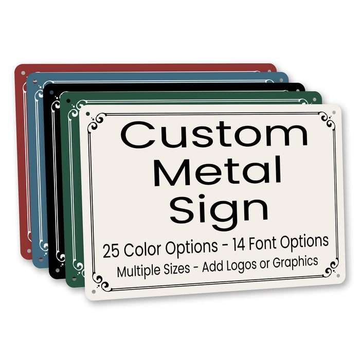 Custom Metal Sign – Personalized Name, Logo, Business or Bar Sign - Horizontal (4x6, 8x12, 12x18 & More Sizes)