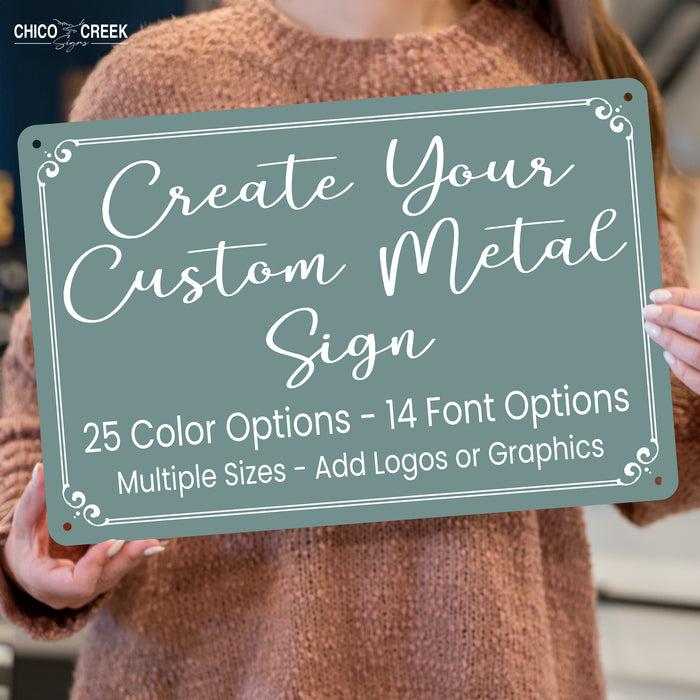 Custom Metal Sign – Personalized Name, Logo, Business or Bar Sign - Horizontal (4x6, 8x12, 12x18 & More Sizes)