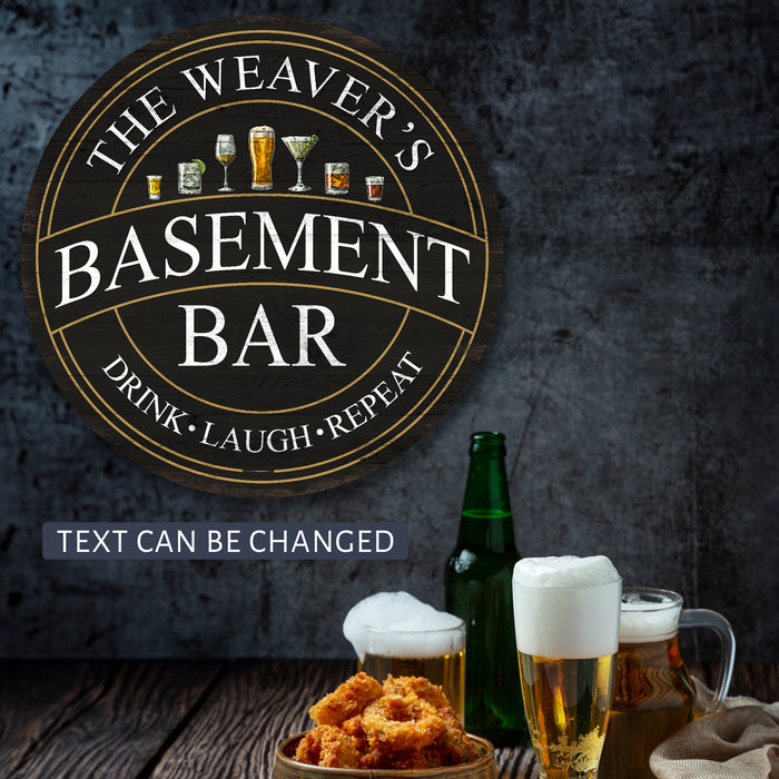 Personalized Basement Bar Sign
