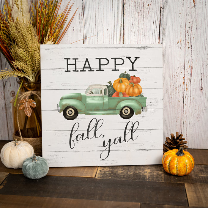 Happy Fall Yall Wood Sign - Fall Decor