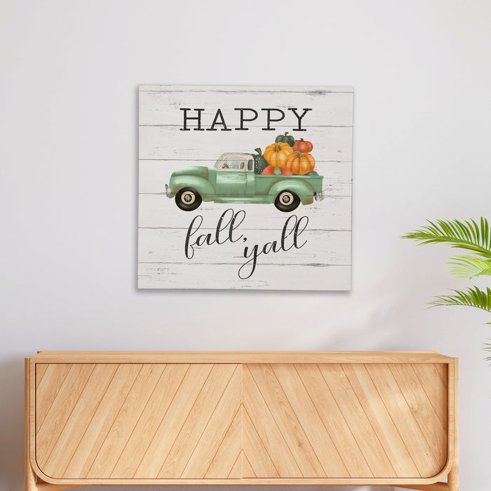 Happy Fall Yall Wood Sign - Fall Decor