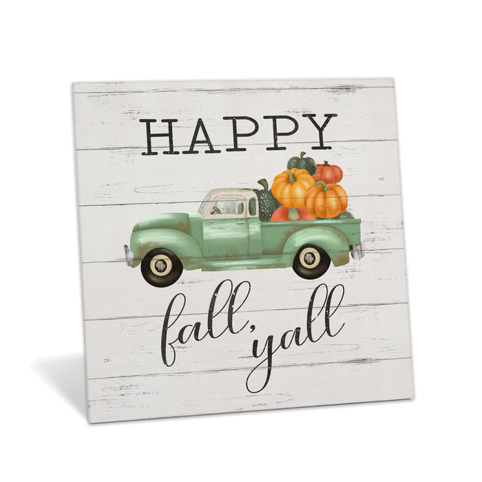 Happy Fall Yall Wood Sign - Fall Decor