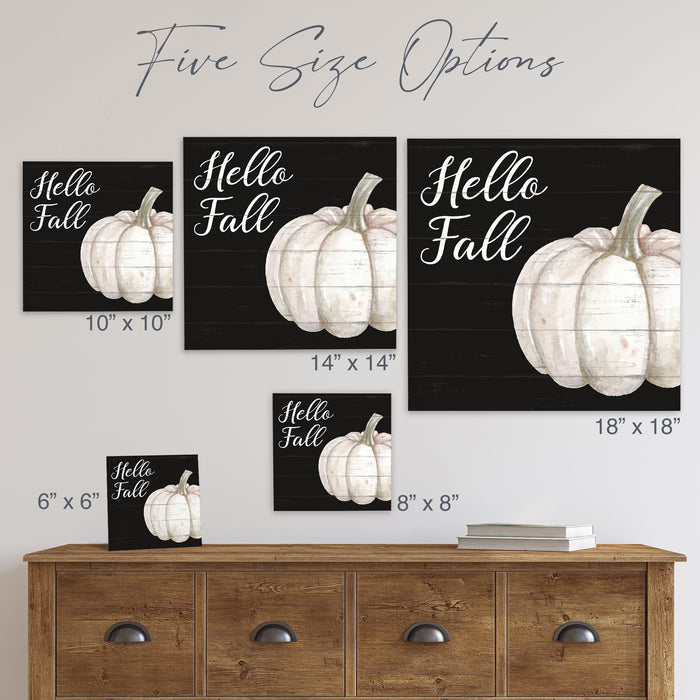 Hello Fall (Black) Wood Sign - Fall Decor