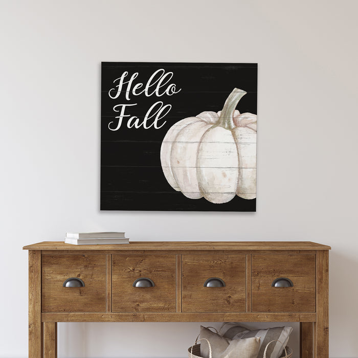 Hello Fall (Black) Wood Sign - Fall Decor