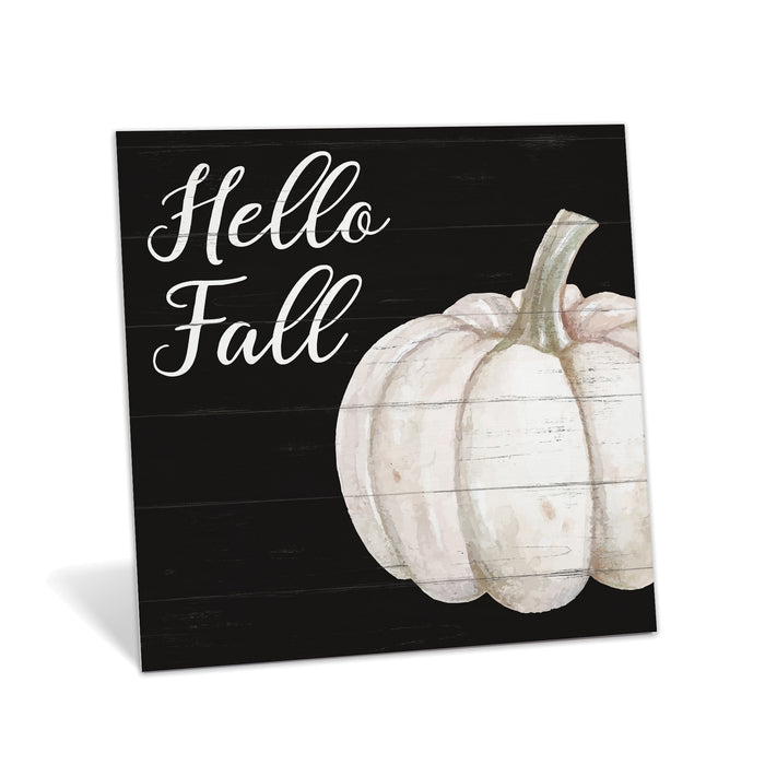 Hello Fall (Black) Wood Sign - Fall Decor