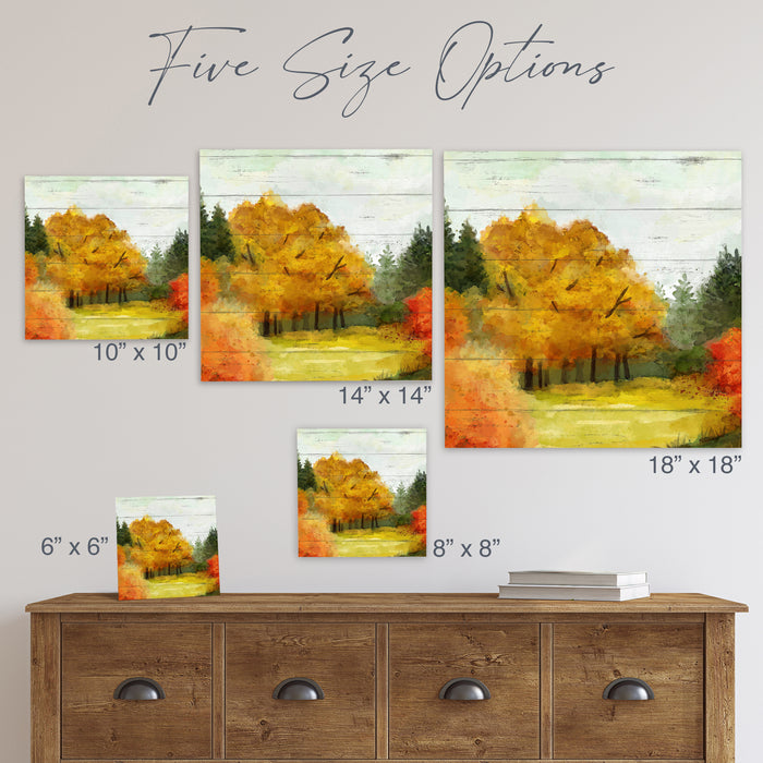 Autumn Landscape Wall Art Wood Sign - Fall Decor