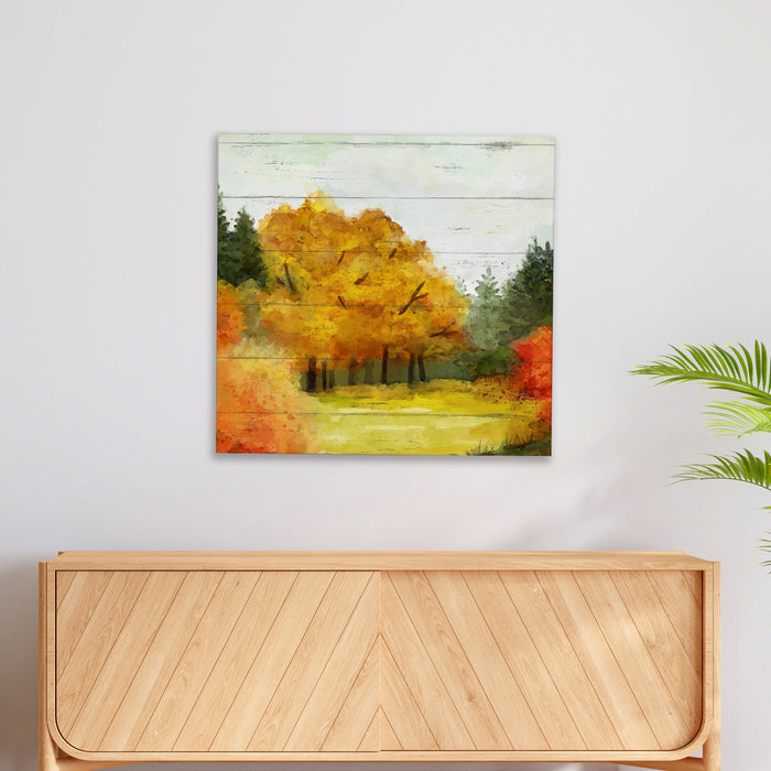 Autumn Landscape Wall Art Wood Sign - Fall Decor