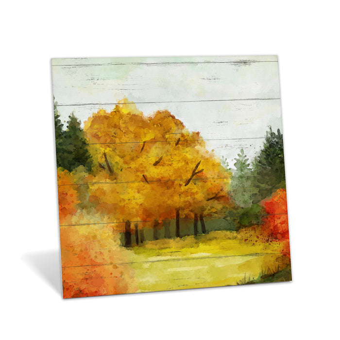 Autumn Landscape Wall Art Wood Sign - Fall Decor