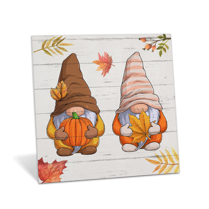 Autumn Gnomes Wood Sign - Fall Decor