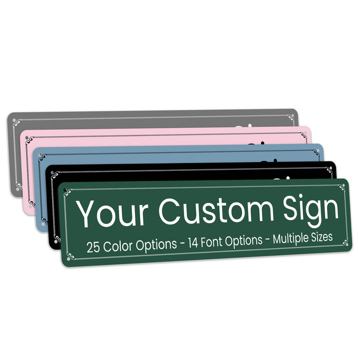 Custom Long Metal Sign – Personalized Name, Logo, Business or Bar Sign (3x12, 4x18, 6x24 - Horizontal)