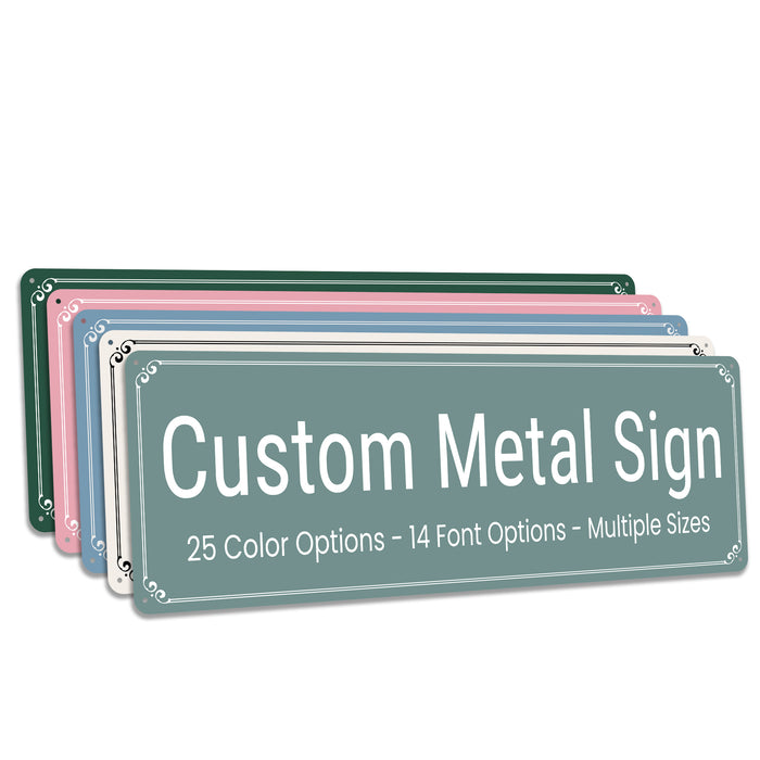 Custom Metal Sign – Personalized Name, Logo, Business or Bar Sign (4x13, 6x18, 8x24 - Horizontal))