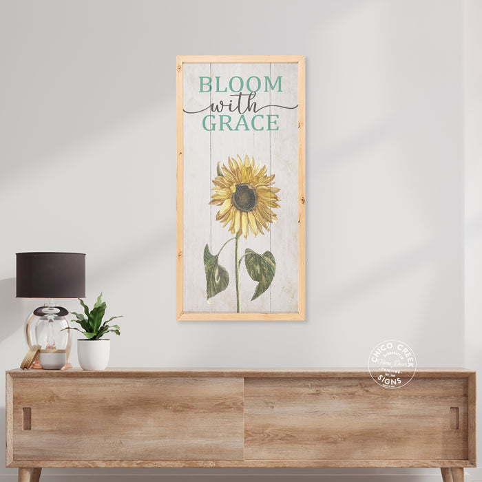Bloom With Grace Wood Framed Sign F1-07140006019