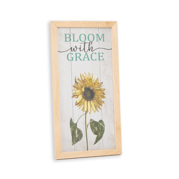Bloom With Grace Wood Framed Sign