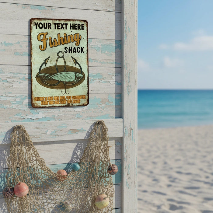 Personalized Fishing Sign Fishing Shack Bait Tackle Man Cave Lake House Decor 108122002065