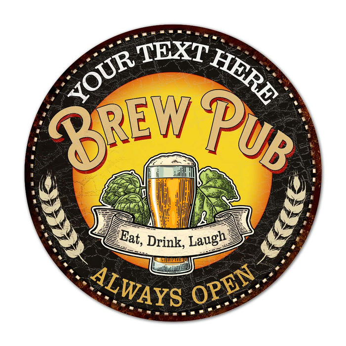 Personalized Brew Pub Home Bar Backyard Bar Beer Man Cave Garage Decor 100140025001