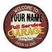 Your Name Full Service Garage 14" Round Metal Sign Man Cave DÃƒÂ©cor 100140037001