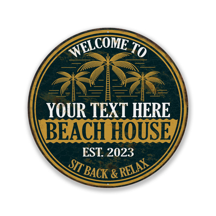 Personalized Beach House Sign Tropical Decor Pool Art Summer Surf 100140050003