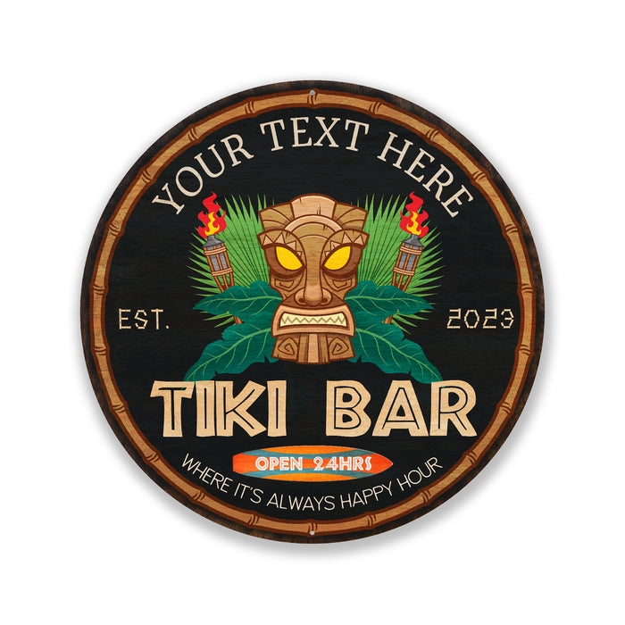 Personalized Tiki Bar Sign Tropical Decor Pool Porch Backyard Patio 100140050008