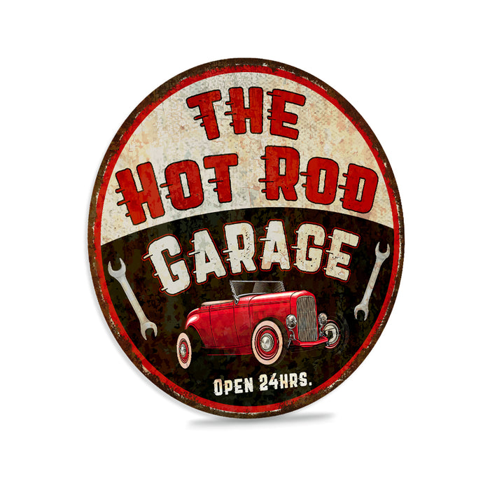 Hot Rod Garage Sign Man Cave Shop Mechanic Auto Car Workshop Wall Decor
